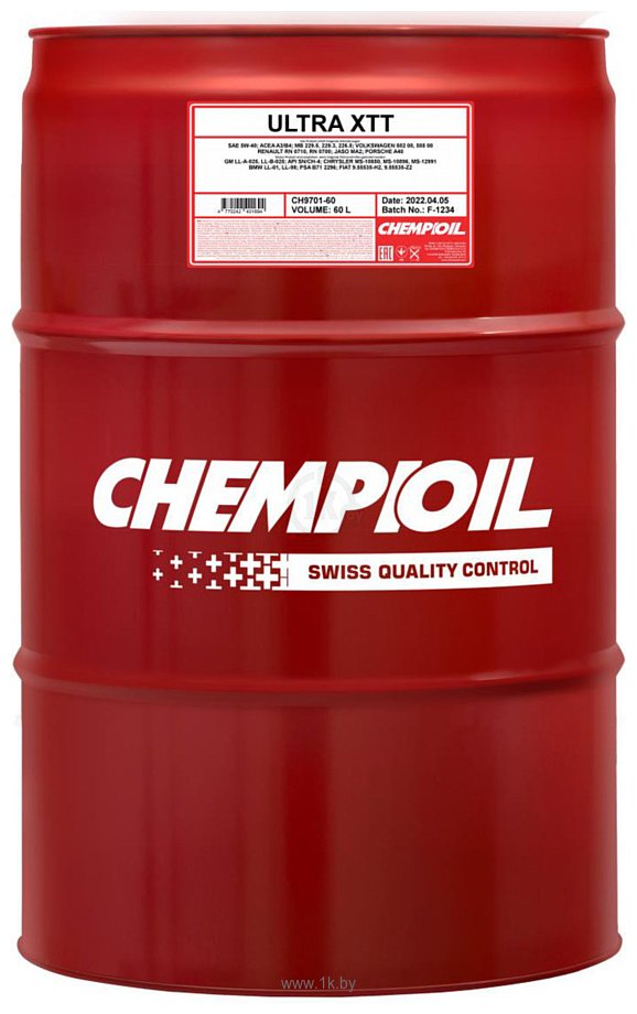 Фотографии Chempioil Ultra XTT 5W-40 60л