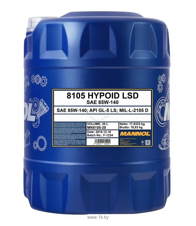 Фотографии Mannol Hypoid LSD 85W-140 20л