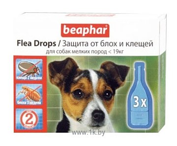 Фотографии Beaphar Flea Drops для собак мелких пород (3 пипетки)