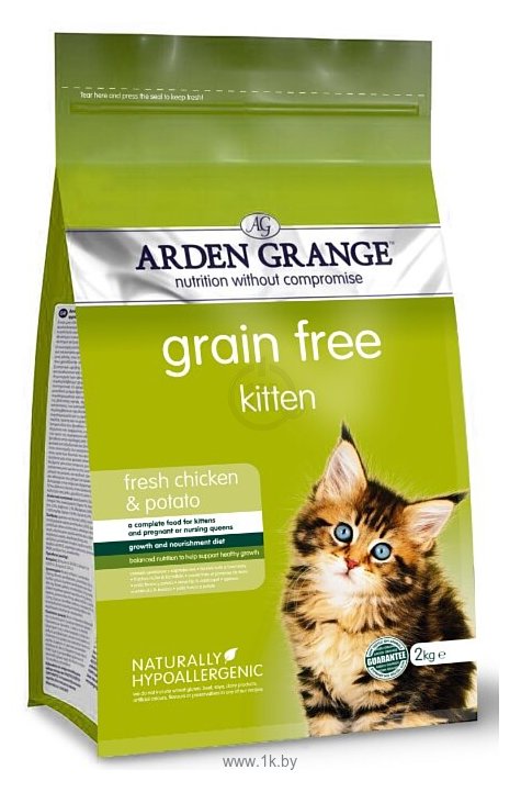 Фотографии Arden Grange (2 кг) Kitten курица и картофель сухой корм беззерновой для котят