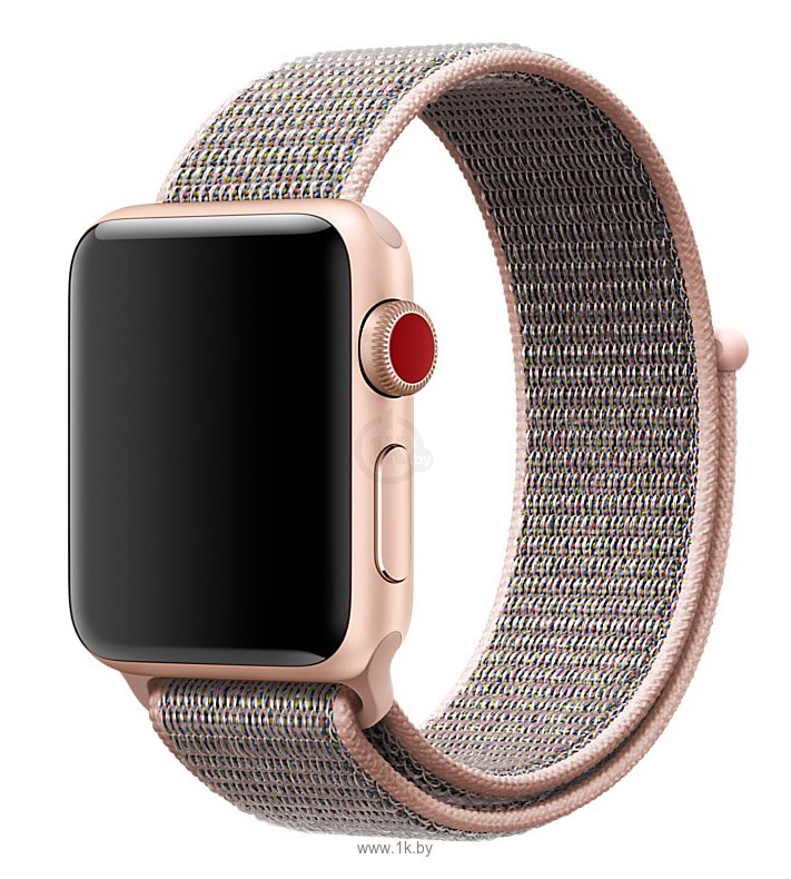 Фотографии Apple из плетеного нейлона 38 мм (розовый песок) MQW02