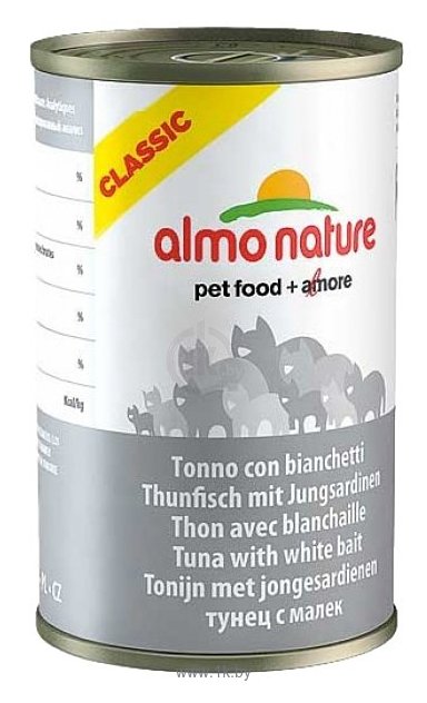 Фотографии Almo Nature Classic Adult Cat Tuna and White Bait (0.14 кг) 1 шт.