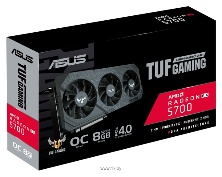 Фотографии ASUS TUF Radeon RX 5700 1565 MHz PCI-E 4.0 8192MB 14000MHz 256 bit HDMI 3xDisplayPort HDCP GAMING X3 OC