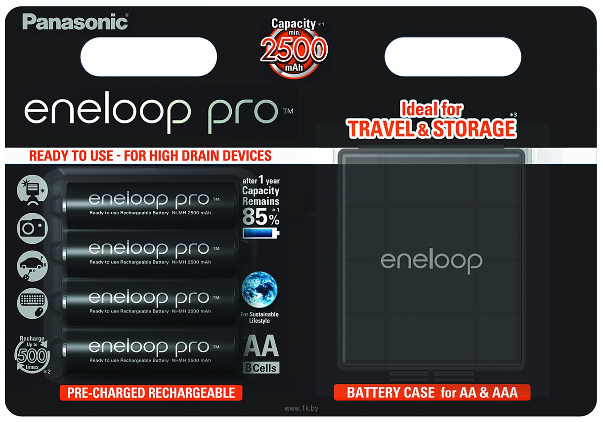 Фотографии Panasonic Eneloop Pro AA 2500 mAh 4BP (BK-3HCDEC4BE)