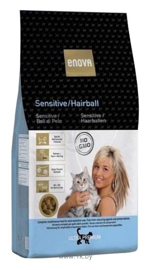 Фотографии ENOVA Sensitive/Hairball сухой корм для кошек (0.4 кг)