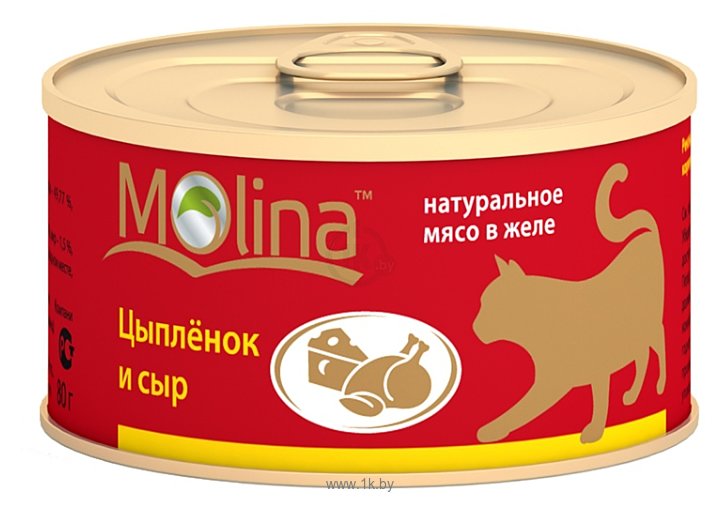Фотографии Molina Консервы для кошек Цыпленок и сыр (0.08 кг) 1 шт.
