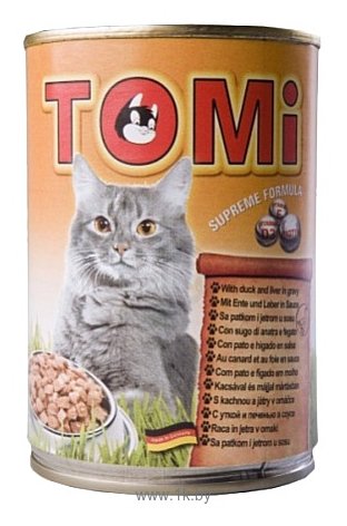Фотографии ToMi (0.4 кг) 1 шт. Консервы для кошек утка с печенью