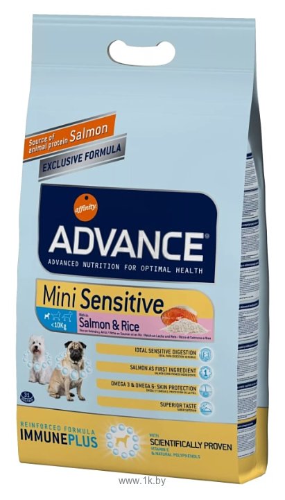 Фотографии Advance (7.5 кг) Mini Sensitive лосось и рис