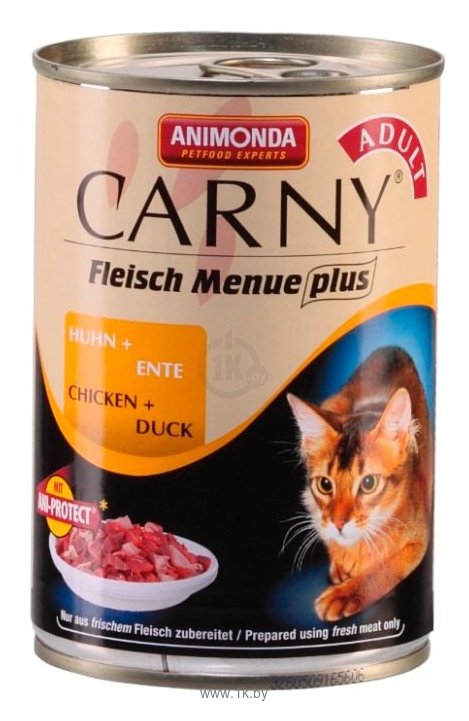 Фотографии Animonda Carny Fleisch Menue plus Adult для кошек с курицей и уткой (0.4 кг) 1 шт.