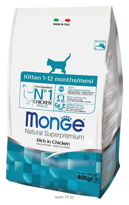 Фотографии Monge (0.4 кг) Cat Kitten – для котят с курицей и рисом