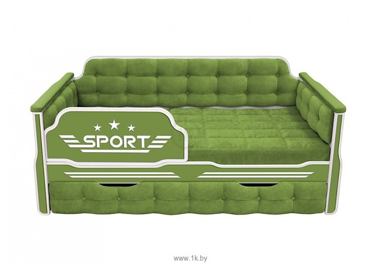 Фотографии Настоящая мебель Спорт 180x80 (вельвет, темно-зеленый)