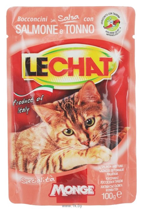 Фотографии LeChat Pouch с Лососем и Тунцом (0.1 кг) 24 шт.
