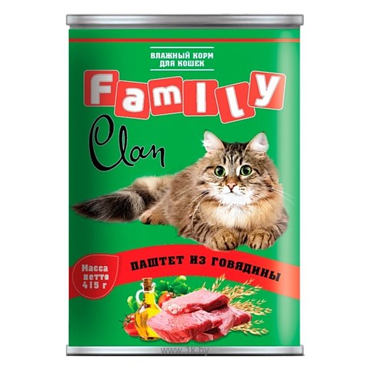 Фотографии CLAN (0.415 кг) 1 шт. Family Паштет из говядины для кошек