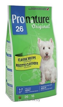 Фотографии ProNature (20 кг) 26 Classic Recipe Chicken Formula для взрослых собак мелких и средних пород