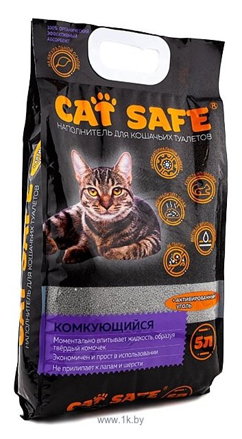 Фотографии Cat Safe Комкующийся с углем 5л
