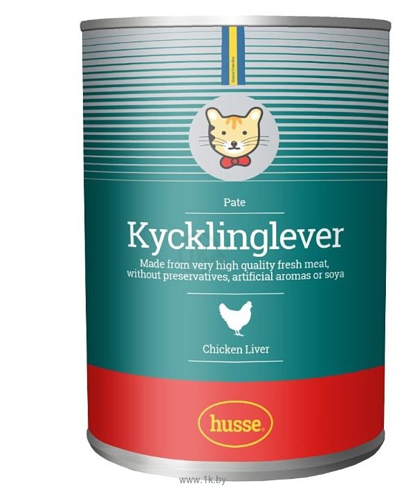 Фотографии Husse (0.4 кг) 1 шт. Консервы для кошек Kycklinglever Pate