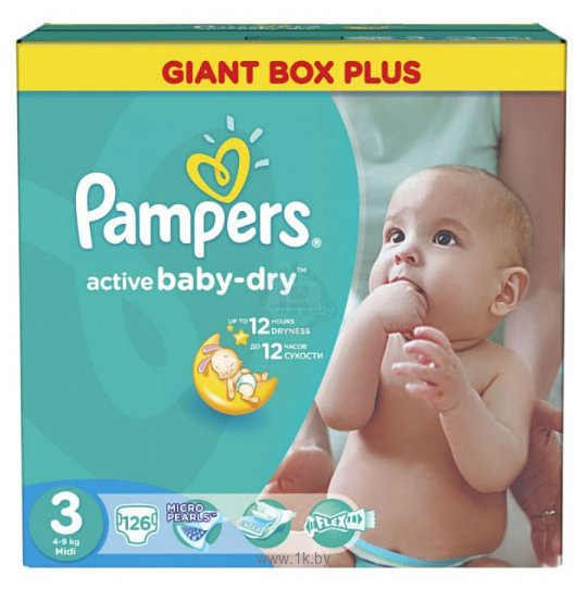 Фотографии Pampers Active Baby-Dry 3 Midi (126 шт.)