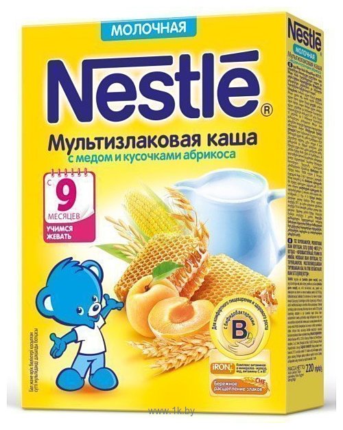 Фотографии Nestle Мультизлаковая (мед и кусочки абрикоса), 220 г