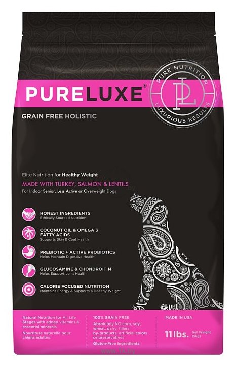 Фотографии PureLuxe (1.81 кг) Elite Nutrition for healthy weight dogs with turkey, salmon & lentils