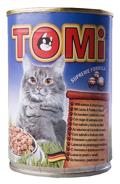 Фотографии ToMi (0.4 кг) 1 шт. Консервы для кошек с лососем и форелью