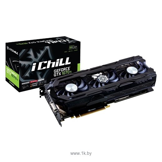 Фотографии Inno3D GeForce GTX 1070 Ti 1607MHz PCI-E 3.0 8192MB 8000MHz 256 bit DVI HDMI HDCP iChill X3