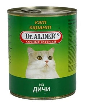 Фотографии Dr. Alder КЭТ ГАРАНТ дичь кусочки в желе Для домашних кошек (0.8 кг) 6 шт.