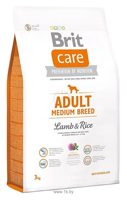 Фотографии Brit (3 кг) Care Adult Medium Breed Lamb & Rice