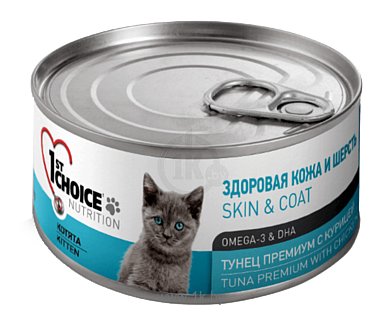 Фотографии 1st Choice HEALTHY SKIN and COAT Tuna Premium with Chicken for KITTEN canned (0.085 кг)