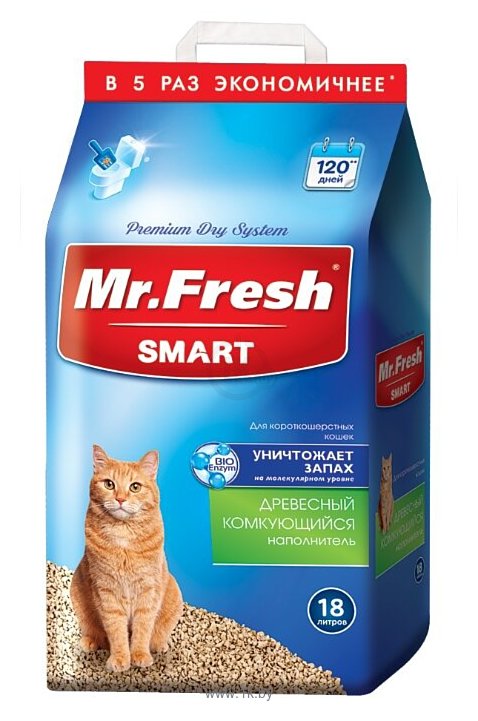 Фотографии Mr. Fresh Древесный для короткошерстных кошек 18л