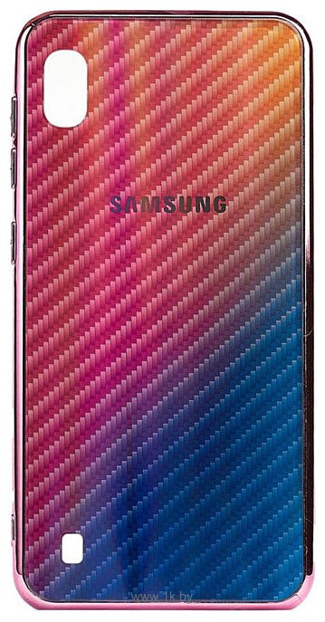 Фотографии EXPERTS Aurora Glass для Samsung Galaxy A10 с LOGO (розовый)