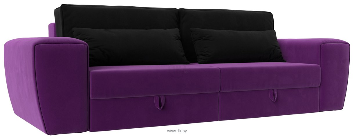 Фотографии Лига диванов Лига-008 118624 (микровельвет фиолетовый/фиолетовый/черный/черный)