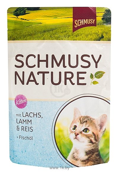 Фотографии Schmusy Лосось с ягненком для котят пауч (0.1 кг) 1 шт.