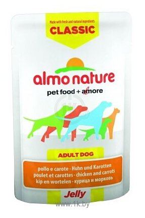 Фотографии Almo Nature (0.07 кг) 1 шт. Classic Adult Dog Chicken and Carrots - Jelly