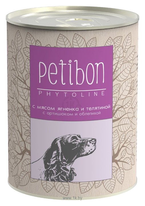 Фотографии Petibon Phytoline с мясом ягненка и телятиной, артишоком и облепихой для собак (0.34 кг) 1 шт.