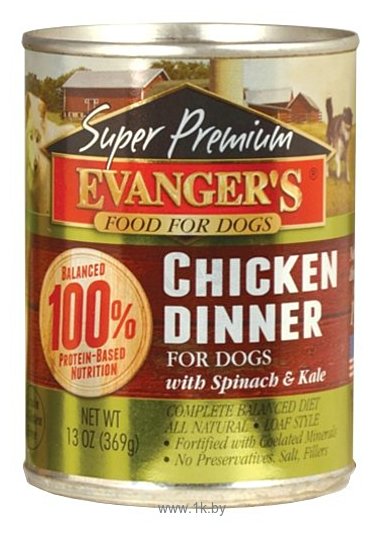 Фотографии Evanger's Super Premium Chicken Dinner консервы для собак (0.369 кг) 1 шт.