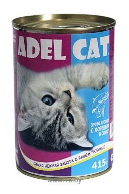 Фотографии Adel Cat (0.415 кг) 12 шт. Сочные кусочки с Форелью в соусе