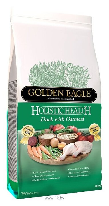 Фотографии Golden Eagle Holistic Health Duck with Oatmeal Formula 22/13 (2 кг)