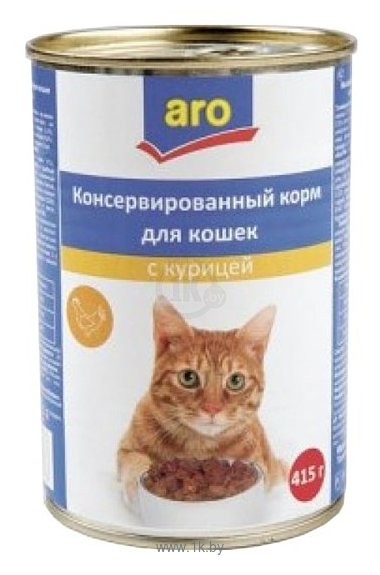 Фотографии Aro (0.415 кг) 1 шт. Консервы для кошек с курицей