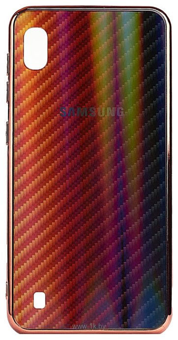 Фотографии EXPERTS Aurora Glass для Samsung Galaxy A20/A30 с LOGO (красно-черный)