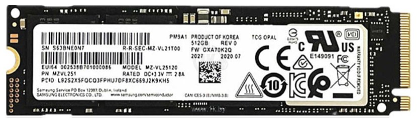 Фотографии Samsung PM9A1 256GB MZVL2256HCHQ-00B00