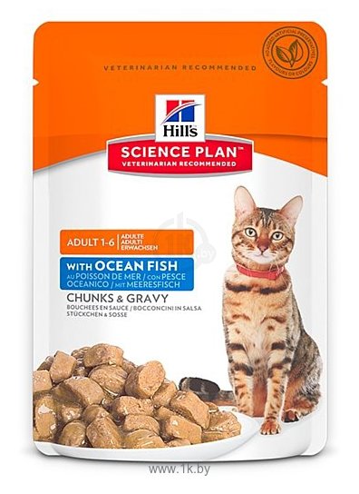 Фотографии Hill's (0.085 кг) 1 шт. Science Plan Feline Adult Optimal Care with Ocean Fish Pouch