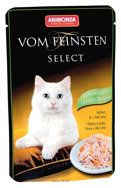 Фотографии Animonda Vom Feinsten Select для кошек филе курицы, яйцо и алоэ вера (0.085 кг) 22 шт.