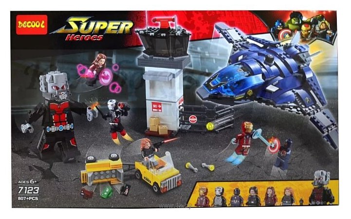 Фотографии Jisi bricks (Decool) Super Heroes 7123 Сражение в аэропорту