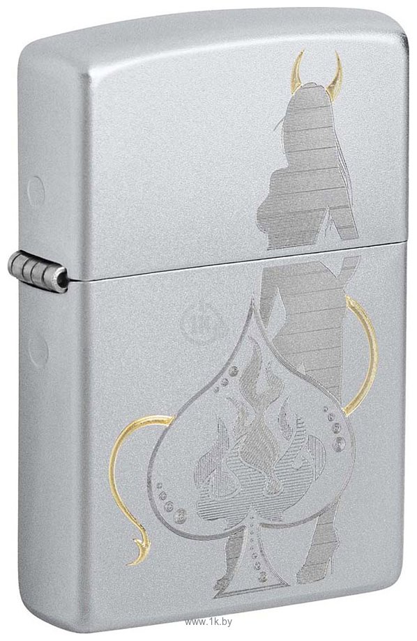 Фотографии Zippo Satin Chrome Devilish Ace 48658