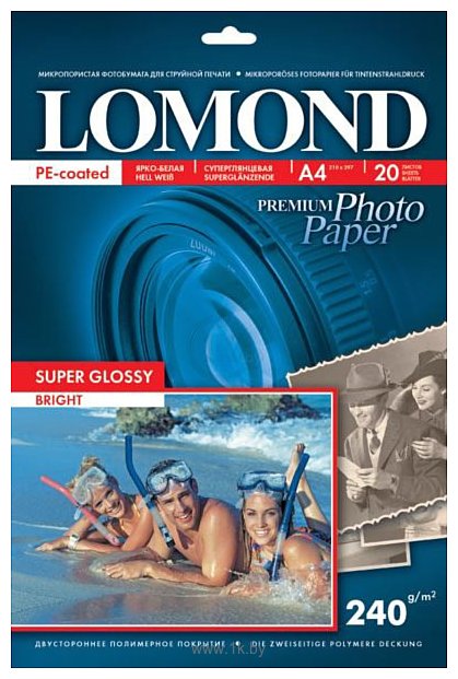 Фотографии Lomond Суперглянцевая A4 240 г/кв.м. 20 л (1105100)