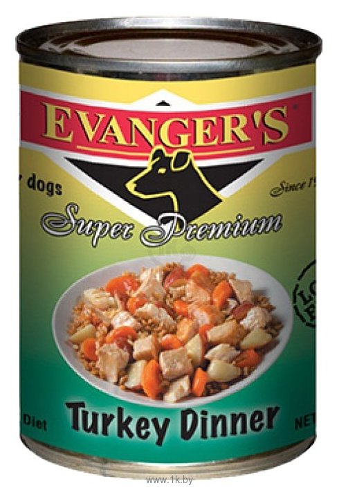 Фотографии Evanger's Super Premium Turkey Dinner консервы для собак (0.369 кг) 1 шт.