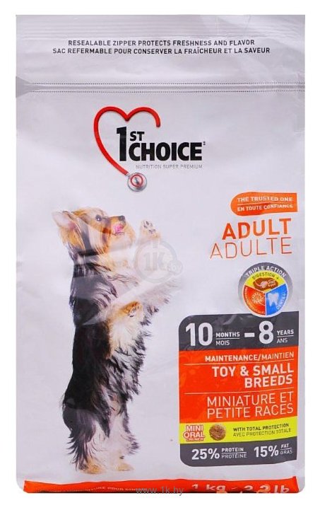 Фотографии 1st Choice (1 кг) Chicken Formula TOY and SMALL BREEDS for ADULTS