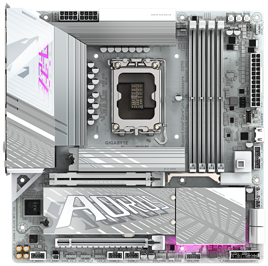 Фотографии Gigabyte Z890M Aorus Elite WiFi7 Ice