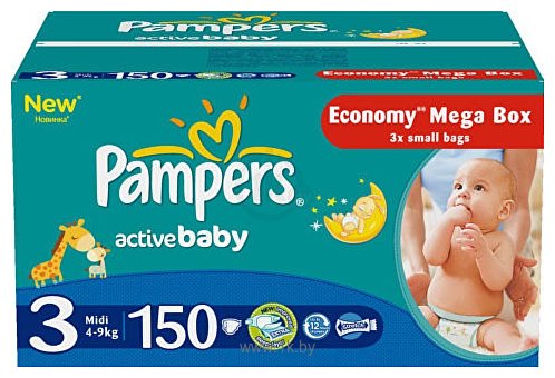 Фотографии Pampers Active Baby 3 2x Economy 150шт