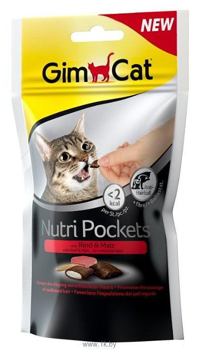 Фотографии GimCat Nutri Pockets c говядиной и солодом